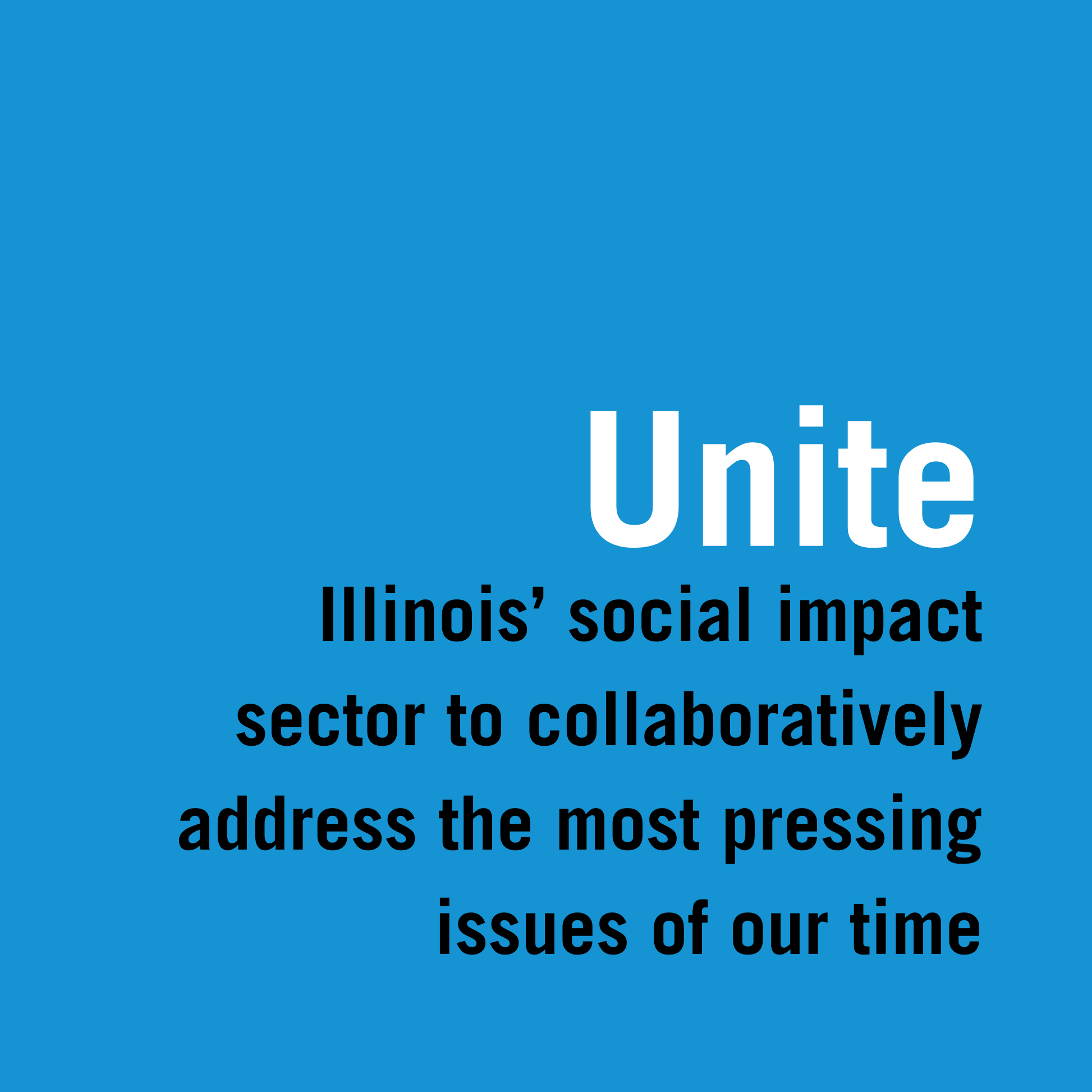 uniting Illinois’ social impact sector to collaboratively address the most pressing issues of our time